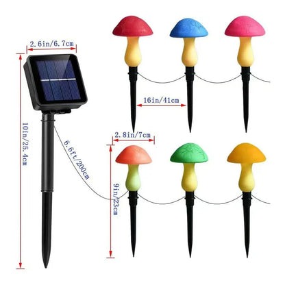 8 Pack Cracked Mushroom Solar Lights Halloween Christmas Multicolored Mushroom Lamp Waterproof Stake Lights Garden Decoration