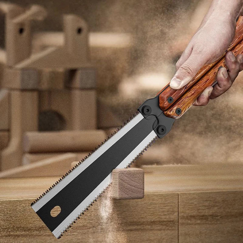 Multifunctional Folding Butterfly Saw Household Small Hand-Held Logging Saw Woodworking Tool Saw Double-Sided Grinding Hand Saw