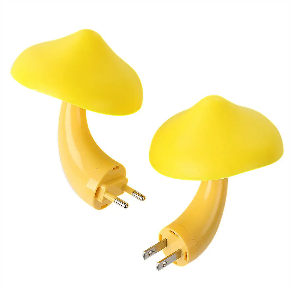 Mushroom Shape LED Night Lights Sensor Dusk to Dawn Bedroom Decor Wall Lamps for Kids Children'S Room Bedside Lamp US/EU Plug