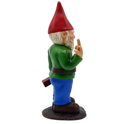 Naughty Garden Gnome Funny Middle Finger Garden Gnome Go Away Lawn Gnome Statue for Garden Decoration
