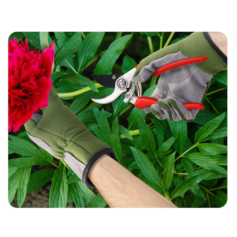 1 Pair Gardening Gloves Rose Pruning Thorn Proof Gloves with Long Forearm Protection Gauntlets for Digging Planting Garden Tools