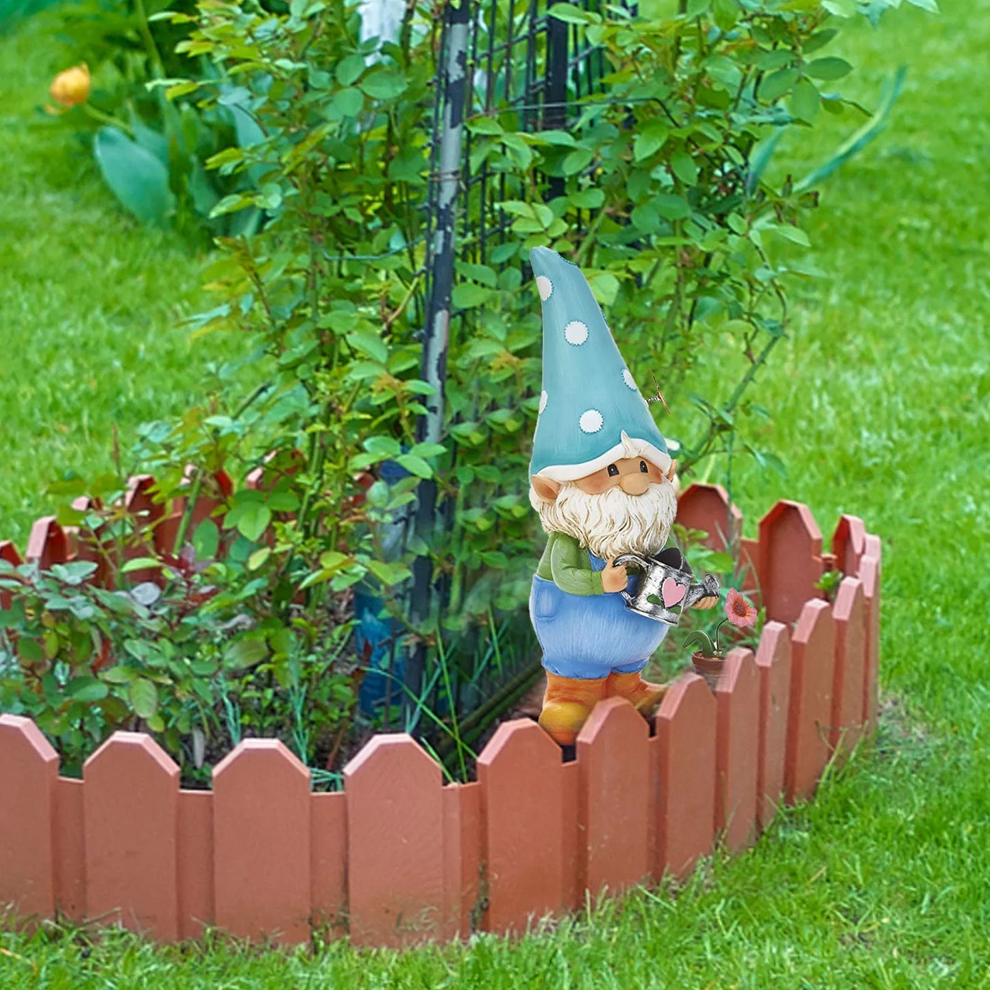Gnome Garden Statue Decor Funny Gnomes Figurines Watering Suower outside Decoration for Patio Yard Lawn Porch Ornaments