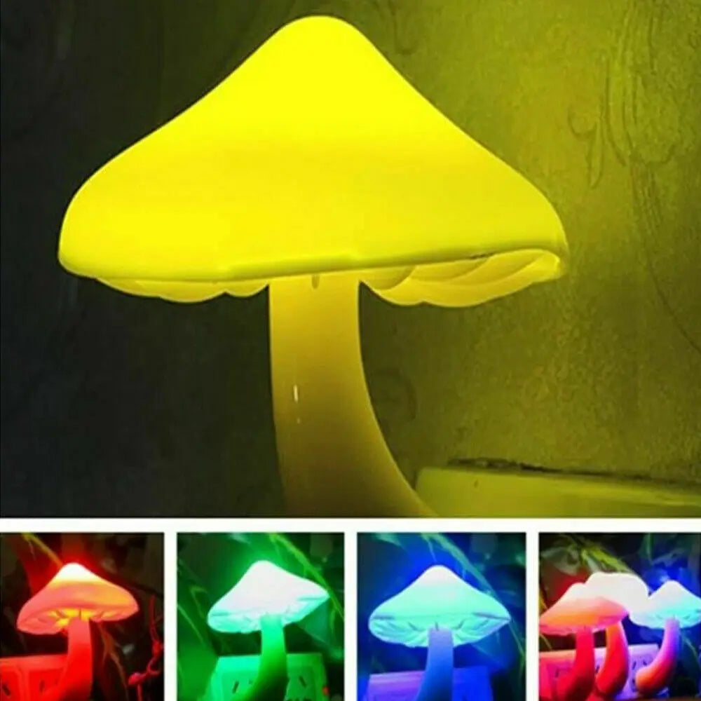 Mushroom Shape LED Night Lights Sensor Dusk to Dawn Bedroom Decor Wall Lamps for Kids Children'S Room Bedside Lamp US/EU Plug